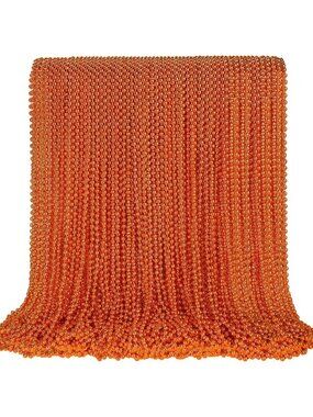 100PCS Orange Mardi Gras Bead Necklaces 33" Halloween Party Favor Beads-Orange
